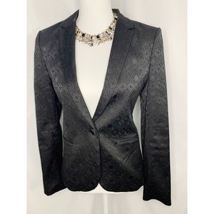 Black Printed Blazer